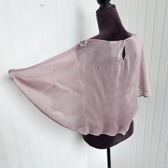 Zara Brown and Tan Asymmetrical Blouse with Flutter Sleeves - Picture 9 of 12